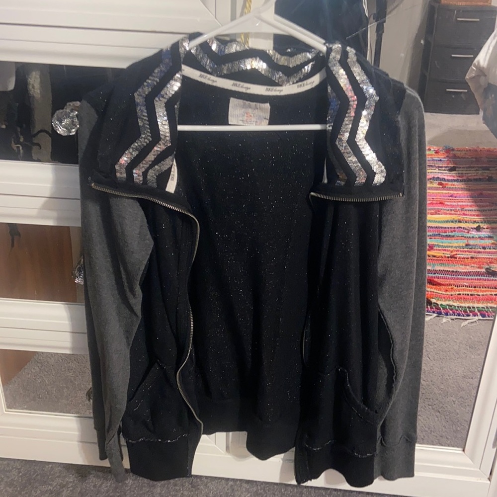 Buckle lounge sequin zip up jacket